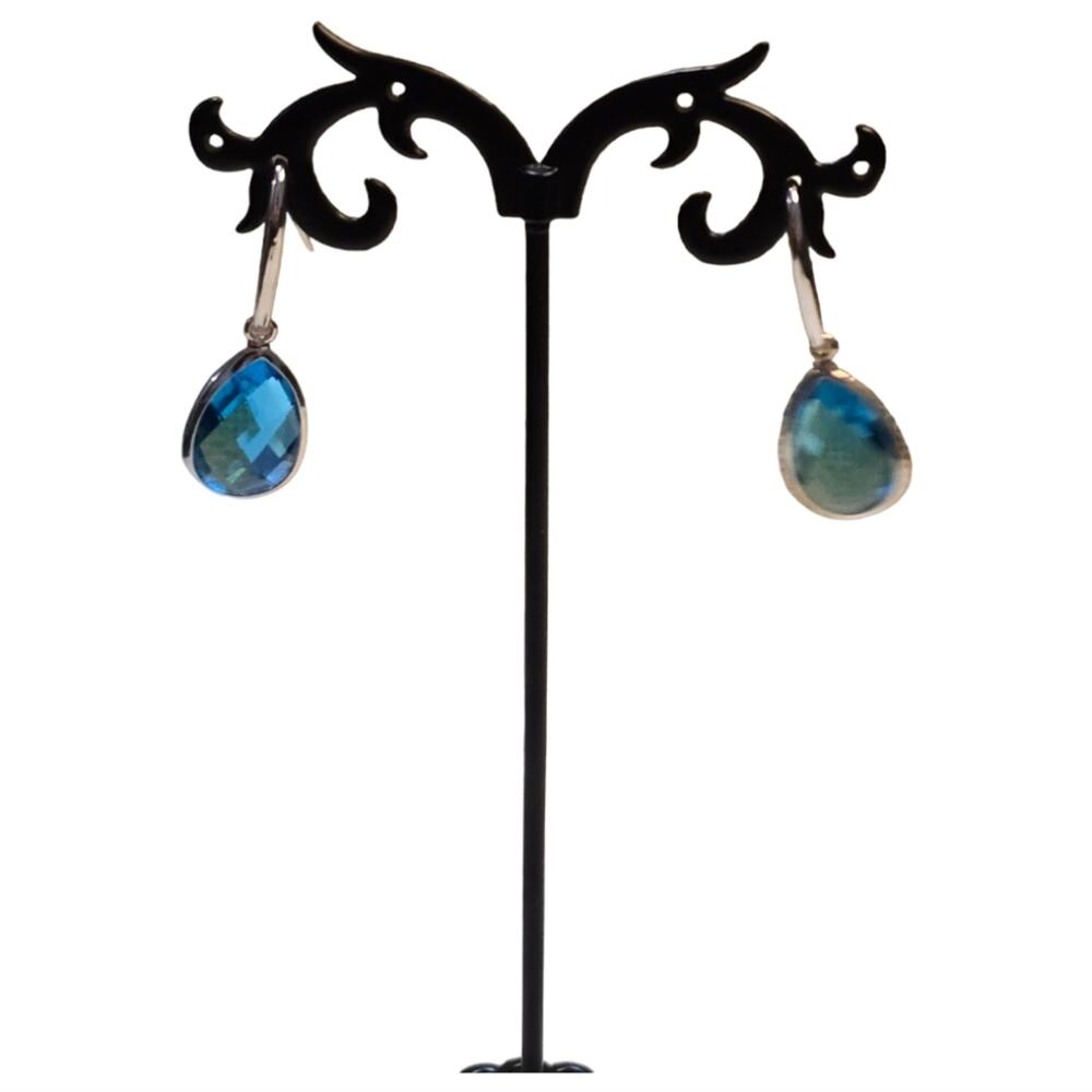 Lucky brand Aqua and Silver Tone Dangle Earrings